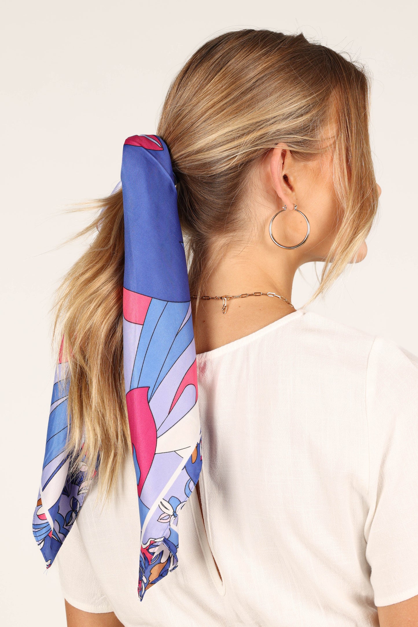 Bambina Floral-Border Multi-Print Hair Scarf