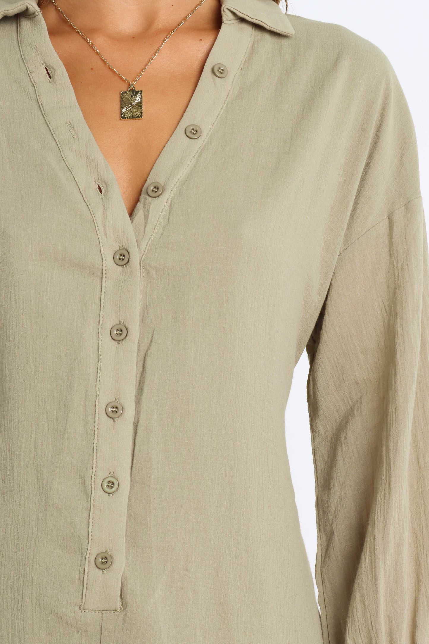 Collared Relaxed Cotton Playsuit