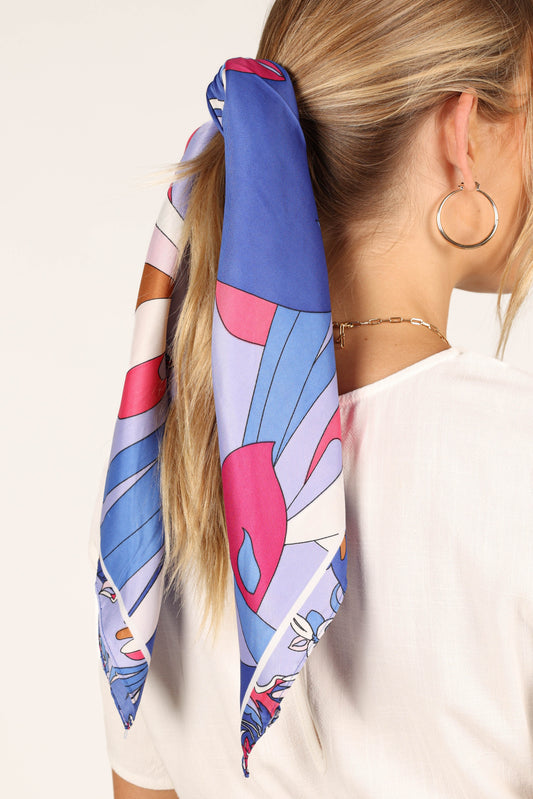 Bambina Floral-Border Multi-Print Hair Scarf