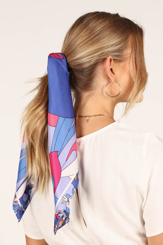 Bambina Floral-Border Multi-Print Hair Scarf